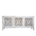 MARILOU SHOP Cabinet Carving White Wash